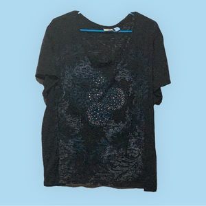 Black blue sheer top